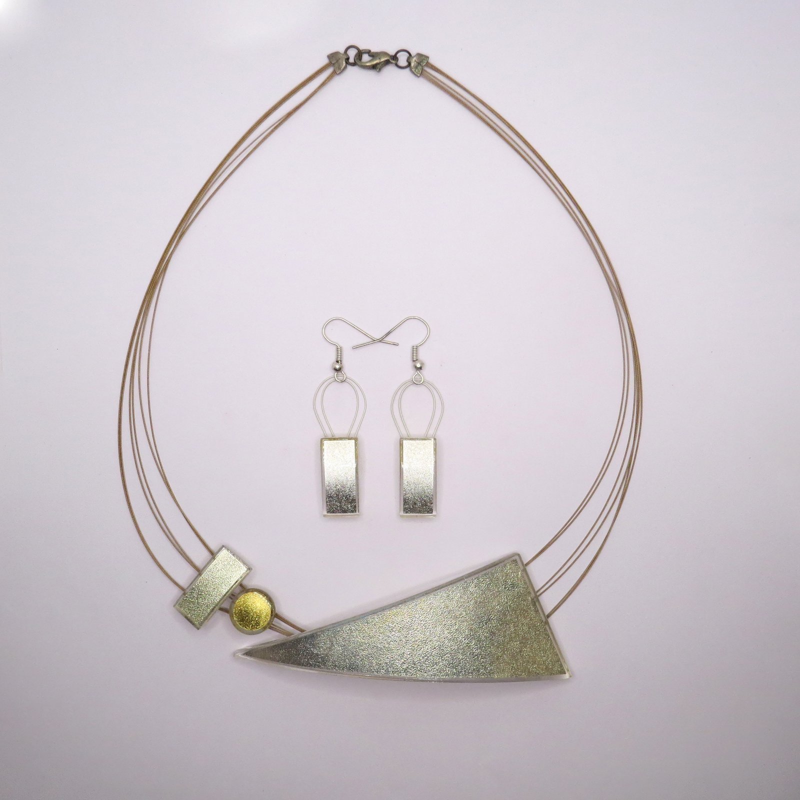 Lunar Prism White Gold Glass Set